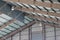 High angle building roof structure interior building large factory building roof.