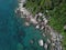 High angle image Clear sea water for diving at Koh Nang Yuan coast in Surat Thani, Thailand