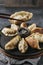 high angle japanese dumplings assortment. High quality photo