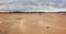 High angle, panoramic view of an empty desert