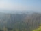 High angle sahyadri mountain range and blue sky