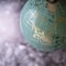High angle shot of a beautiful decorative globe on the soft blurred background