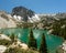 High angle shot of the Big Pine Lake in the Inyo National Forest, California the USA