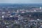 High angle shot of a cityscape with a lot of buildings and windmills in Frankfurt, Germany