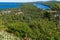 High angle shot of Copper Harbor at Lake Superior, Keweenaw peninsula, Michigan, USA