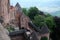 High angle shot of the famous medieval castle of The Chateau of Haut-Kenigsbourg, France