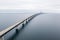 High angle shot of the famous Oresund Bridge between Denmark and Sweden, Oresundsbron