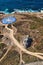 High angle shot of the giant rose compass in A Coruna, Galicia, Spain