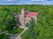 High-angle shot of the Jennings county courthouse and Government offices in Vernon, Indiana, USA