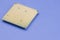 High angle shot of microprocessor isolated on blue background