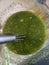 High angle shot of the preparation of a green detox juice