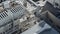 High angle shot of the roofs of industrial buildings