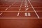 High angle shot of the running track ground in the stadium