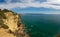 High angle shot of a seashore in torre del tajo in spain