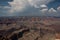 High angle shot of the stunning scenery of the Grand Canyon in the USA with beautiful white clouds