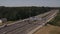 High angle shot of traffic on German Autobahn in Cologne