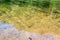 High angle shot of transparent water and a ground visible through it