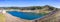 High angle view of Anderson Reservoir, a man made lake in Morgan Hill, managed by the Santa Clara Valley Water District,