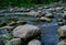 High angle view of a babbling brook cascading over the rocks