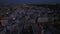 High angle view of blocks of apartment building in residential urban borough in evening city. Paris, France