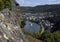 High angle view of the city of Cochem in the Mosel region of Germany