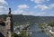 High angle view of the city of Cochem in the Mosel region of Germany