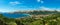 High angle view of coastline town Baska, Krk Island , Croatia