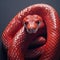 High angle view of corn snake or red rat snake