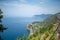 High Angle view of Corniglia in 5 Terre during Summer. Holiday in Italy