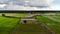 High angle view drone shot aerial view scenic landscape of an agriculture farm at tropical place