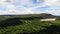 High angle view drone shot aerial view scenic landscape of an agriculture farm at tropical place