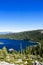 High angle view Emerald Bay, Lake Tahoe, California freshwater l