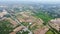 High angle view of field farm during prepare the soil before sowing rice.