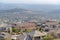 High angle view of a hillside fenced residential area at Double Peak Park, San Marcos, California