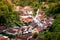 High angle view of Karlstejn town. Central Bohemia, Czech Republic