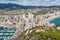 High angle view of the marina in Calpe, Alicante, Spain