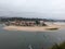 High angle view of the Minor river in Galicia, Spain