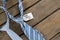 High angle view of neckties with fathers day message