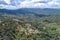 High angle view of a northern rural village in the valley Ban Thung Ton Ngio,  Mae Tuen, Omkoi district, Chiang Mai, Thailand