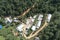 High angle view of a northern rural village in the valley Ban Thung Ton Ngio,  Mae Tuen, Omkoi district, Chiang Mai, Thailand