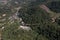 High angle view of a northern rural village in the valley Ban Thung Ton Ngio,  Mae Tuen, Omkoi district, Chiang Mai, Thailand