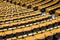 High angle view over the hemicycle of the European Parliament in Brussels, Belgium