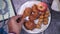 High angle view of Ramadan food in a plate