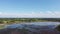 High angle view of a reservoir in the countryside, Khlong Chiang Song, Kosum Phisai District, Maha Sarakham Province.