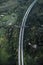 High angle view of road in countryside surrounding by trees