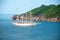 High angle view of Similan island and cruise ship Andaman sea. P