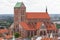 High angle view at St. Nikolai Church of Hanseatic city Wismar