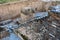 The high angle view of the stairs of Amluk dara stupa in the swat valley