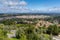 High angle view of the town of Ourem in the Alentejo region of Portugal