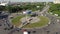 High angle view of a traffic circle, roundabout